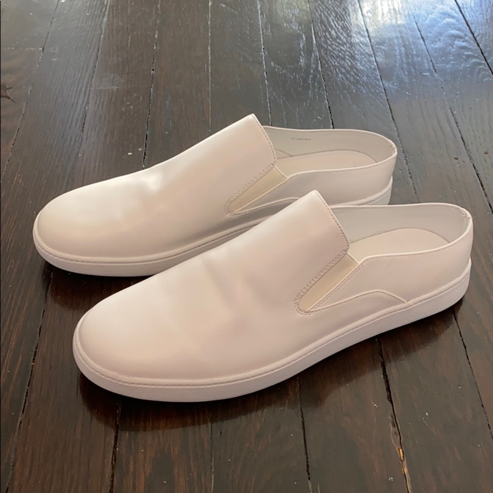 White Vince slip ons